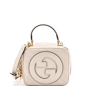 Gucci Blondie NM Top Handle Shoulder Bag Diagonal Quilted Leather